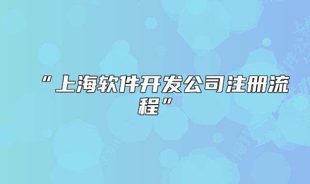 “上海軟件開發(fā)公司注冊(cè)流程”