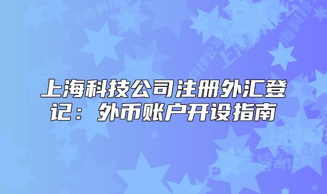 上?？萍脊咀酝鈪R登記：外幣賬戶開設(shè)指南