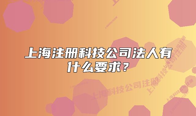 上海注冊科技公司法人有什么要求？