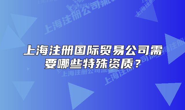 上海注冊國際貿(mào)易公司需要哪些特殊資質(zhì)？