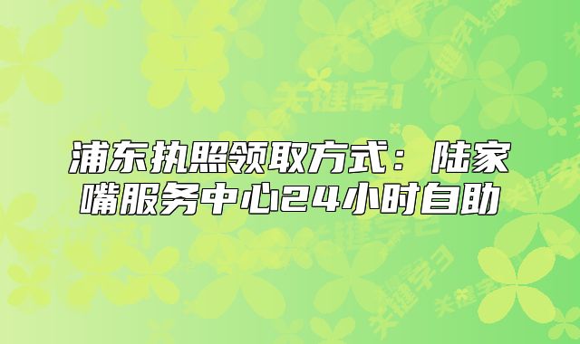 浦東執(zhí)照領(lǐng)取方式：陸家嘴服務(wù)中心24小時自助