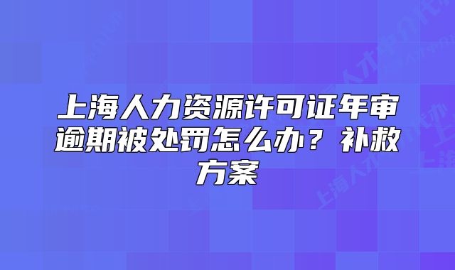 上海人力資源許可證年審逾期被處罰怎么辦？補(bǔ)救方案