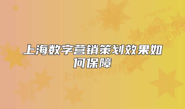 上海數(shù)字營(yíng)銷策劃效果如何保障
