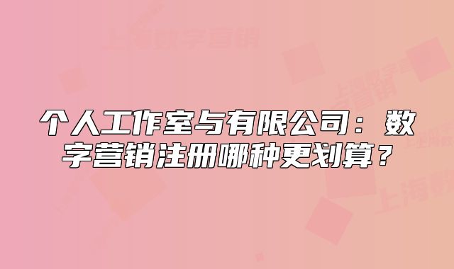 個人工作室與有限公司：數(shù)字營銷注冊哪種更劃算？