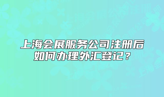 上海會(huì)展服務(wù)公司注冊(cè)后如何辦理外匯登記？